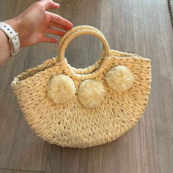Shiraleah Coco Tote Woven Straw Handbag Blush Boho Beach Vacation Resort Summer - Picture 2 of 6